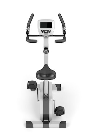 simulator - Stationary bicycle on white background, back view Stock Photo - Budget Royalty-Free & Subscription, Code: 400-08250888