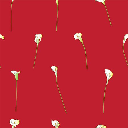 Calla sparse pattern on a red background Photographie de stock - Aubaine LD & Abonnement, Code: 400-08251140