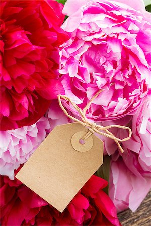 simsearch:400-08017469,k - bouquet  of fresh red and pink  peonies with empty paper tag Foto de stock - Super Valor sin royalties y Suscripción, Código: 400-08251187