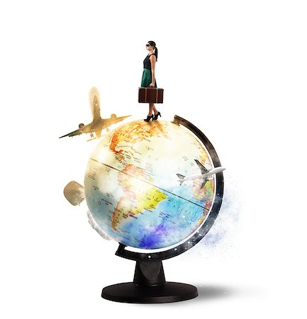 Traveler dreams of turning around the world Stock Photo - Budget Royalty-Free & Subscription, Code: 400-08251325