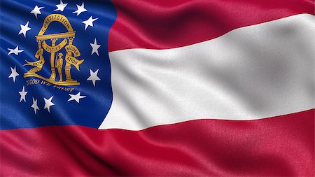 US state flag of Georgia with great detail waving in the wind. Stock Photo - Budget Royalty-Free & Subscription, Code: 400-08251390