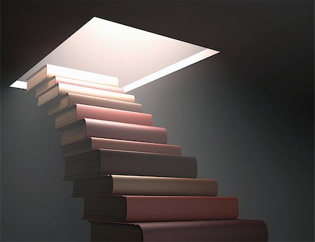 Books stacked ladder shaped on a concept of knowledge and growth. Stock Photo - Budget Royalty-Free & Subscription, Code: 400-08251835