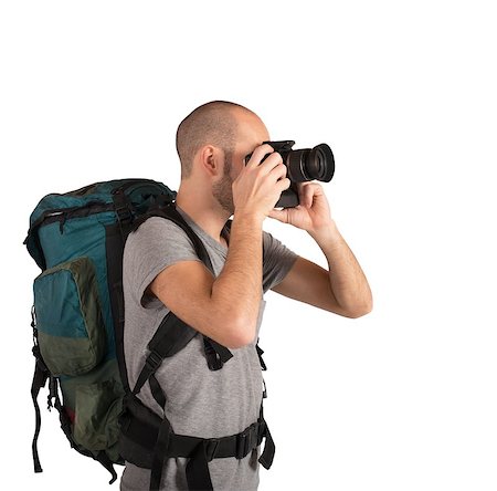 simsearch:400-09273583,k - Explorer photographing landscapes visited with his camera Stockbilder - Microstock & Abonnement, Bildnummer: 400-08251942