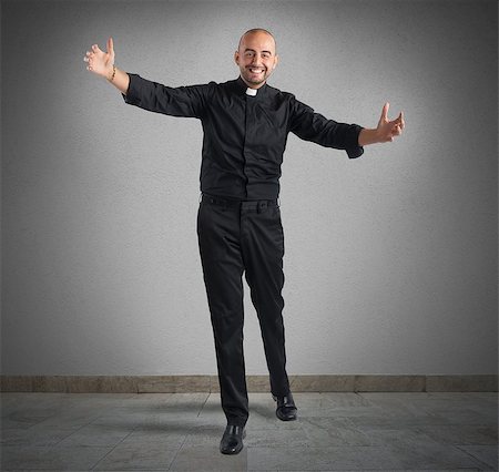 priest blessing - Cheerful man priest meets his faithful smiling Stock Photo - Budget Royalty-Free & Subscription, Code: 400-08252126