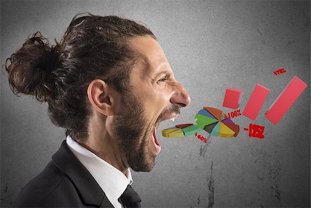 simsearch:400-09030070,k - Businessman screaming out of the mouth graphics Stock Photo - Budget Royalty-Free & Subscription, Code: 400-08252708