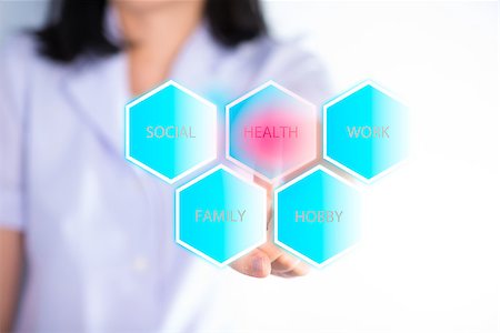 Nurse pressing "HEALTH" bottom show select health first piority Stock Photo - Budget Royalty-Free & Subscription, Code: 400-08252854