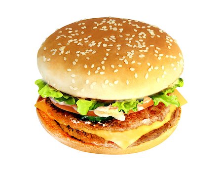 simsearch:400-08114830,k - tasty Burger with meat photographed on a white background Stock Photo - Budget Royalty-Free & Subscription, Code: 400-08253015