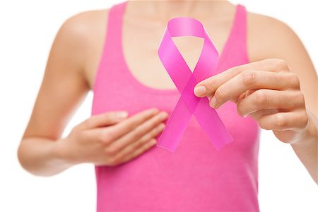 simsearch:400-04839981,k - Woman with a pink breast cancer awareness ribbon Photographie de stock - Aubaine LD & Abonnement, Code: 400-08253087