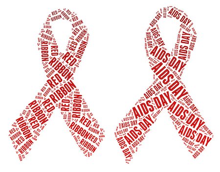 rosliothman (artist) - Red ribbon campaign for Aids Day campaign made from word illustration isolated on white background Foto de stock - Super Valor sin royalties y Suscripción, Código: 400-08253082