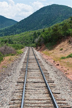 simsearch:400-03977018,k - Train tracks through a mountain pass near La Veta, Colorado Stock Photo - Budget Royalty-Free & Subscription, Code: 400-08253163