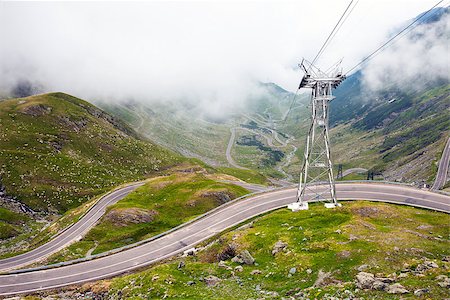 Transfagarasan mountain road with from Romania covered with fog Stock Photo - Budget Royalty-Free & Subscription, Code: 400-08253425
