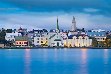rudi1976 (artist) - Image of Reykjavik, capital city of Iceland, during twilight blue hour. Foto de stock - Super Valor sin royalties y Suscripción, Código: 400-08253455