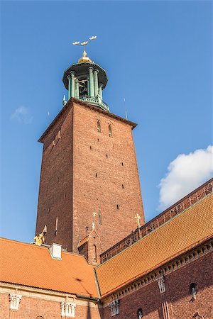 stockholm city hall - The Tower of Stockholm City Hall. Stockholm, Sweden, Scandinavia, Europe Stock Photo - Budget Royalty-Free & Subscription, Code: 400-08253487