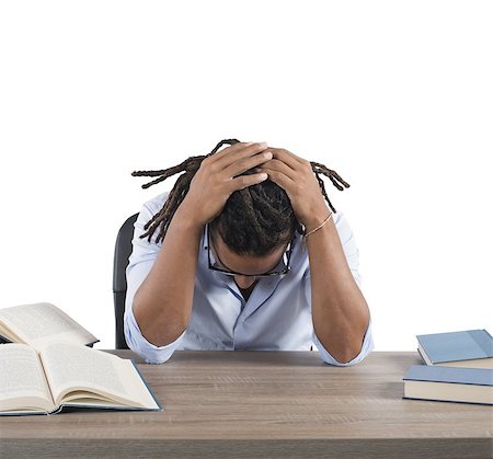 Teacher tired and stressed from the study Stock Photo - Budget Royalty-Free & Subscription, Code: 400-08253739