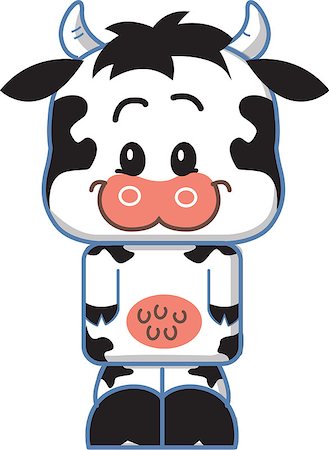 simsearch:400-03957687,k - Cute Smiling Cow Cartoon Character Photographie de stock - Aubaine LD & Abonnement, Code: 400-08264058