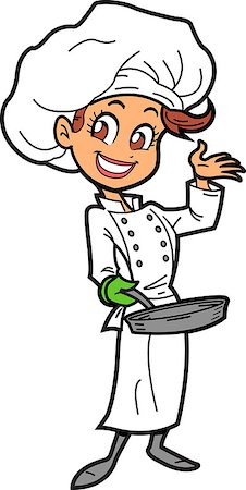 simsearch:400-07953213,k - Happy Smiling Female Chef Holding Frying Pan Foto de stock - Super Valor sin royalties y Suscripción, Código: 400-08264082