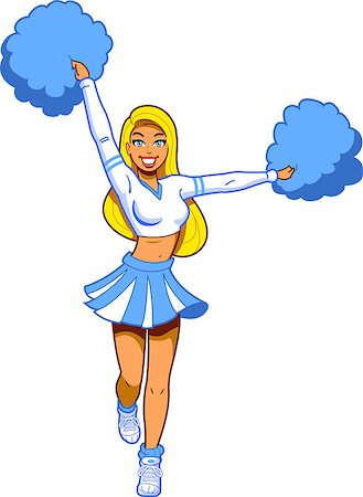 simsearch:400-04869312,k - Pretty Blonde Smiling Cheerleader With Pom Poms in the Air Photographie de stock - Aubaine LD & Abonnement, Code: 400-08264203
