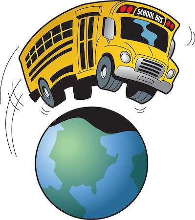 simsearch:400-04029518,k - Cartoon of a School Bus Going on a Field Trip to Anywhere in the World Foto de stock - Super Valor sin royalties y Suscripción, Código: 400-08264241