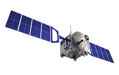 simsearch:400-08705583,k - Communication Satellite. 3D Model Over White Background. Photographie de stock - Aubaine LD & Abonnement, Code: 400-08266069