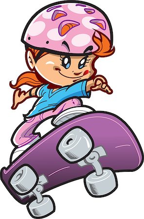 Tough Girl Skateboarder With Attitude Doing a Cool Stunt Stock Photo - Budget Royalty-Free & Subscription, Code: 400-08266125