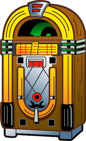 retro jukebox - Cartoon Illustration of a Vintage Antique Jukebox Stock Photo - Budget Royalty-Free & Subscription, Code: 400-08266178