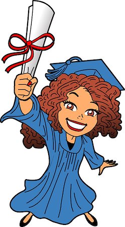 people graduation jump - Happy Smiling Young Woman at Graduation With Diploma, Cap and Gown Stock Photo - Budget Royalty-Free & Subscription, Code: 400-08266195