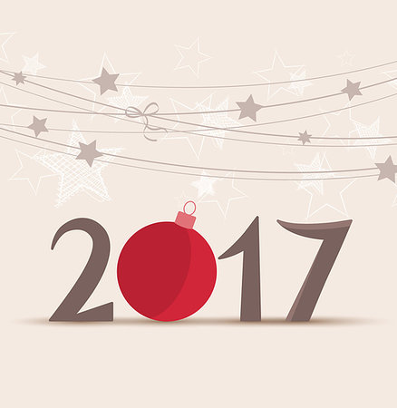 Vector illustration background Happy New Year 2017 Stock Photo - Budget Royalty-Free & Subscription, Code: 400-08260061