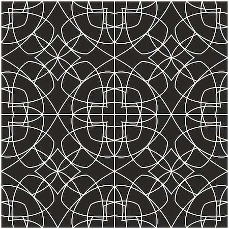 simsearch:400-04177136,k - Tile black and white vector pattern for seamless decoration wallpaper Photographie de stock - Aubaine LD & Abonnement, Code: 400-08260160