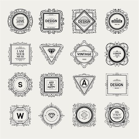 simsearch:400-08194508,k - Monogram  luxury logo template with flourishes calligraphic elegant ornament elements. Luxury elegant design for cafe, restaurant, bar, boutique, hotel, shop, store, heraldic, jewelry, fashion Stock Photo - Budget Royalty-Free & Subscription, Code: 400-08260322