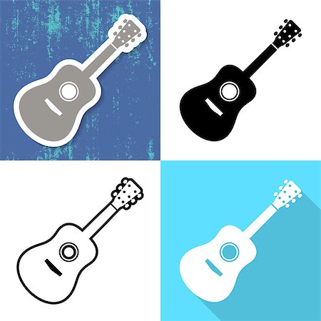 simsearch:400-08414976,k - Various vector guitar design square cards collection Stock Photo - Budget Royalty-Free & Subscription, Code: 400-08260778