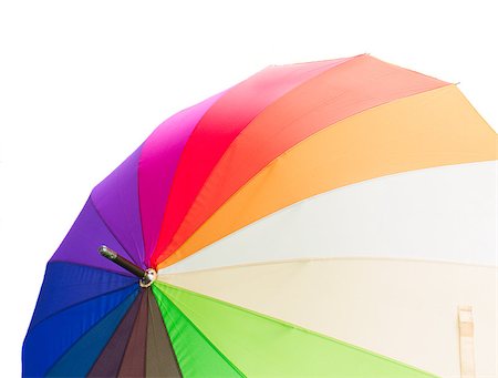 simsearch:400-08556675,k - Open Rainbow umbrella close up isolated on white background Fotografie stock - Microstock e Abbonamento, Codice: 400-08260790