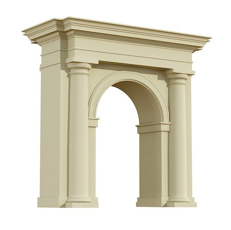 simsearch:400-07978992,k - Perspective view of a classic arch in tuscany order isolated on white - 3D Rendering Stock Photo - Budget Royalty-Free & Subscription, Code: 400-08260864