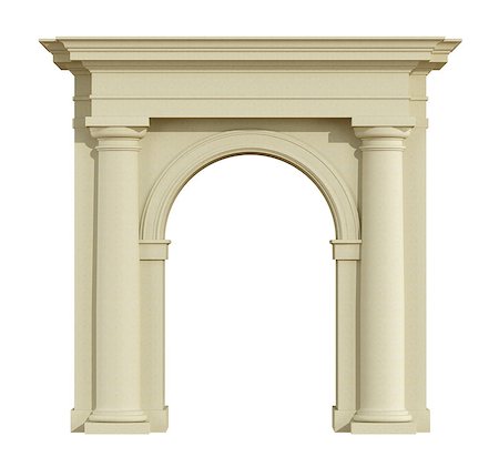 simsearch:400-05170838,k - Front view of a classic arch in tuscany order isolated on white - 3D Rendering Stockbilder - Microstock & Abonnement, Bildnummer: 400-08260860
