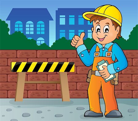 Construction worker theme image 4 - eps10 vector illustration. Stock Photo - Budget Royalty-Free & Subscription, Code: 400-08261004