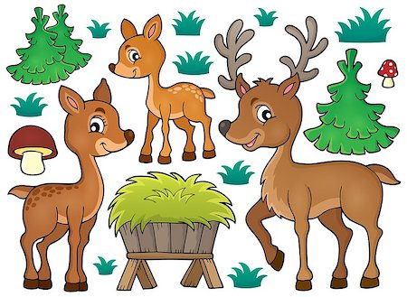 simsearch:400-08710477,k - Deer theme collection 1 - eps10 vector illustration. Stock Photo - Budget Royalty-Free & Subscription, Code: 400-08261009