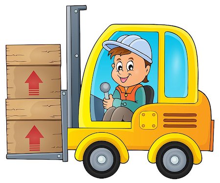 simsearch:400-08260997,k - Fork lift truck theme image 1 - eps10 vector illustration. Fotografie stock - Microstock e Abbonamento, Codice: 400-08261016