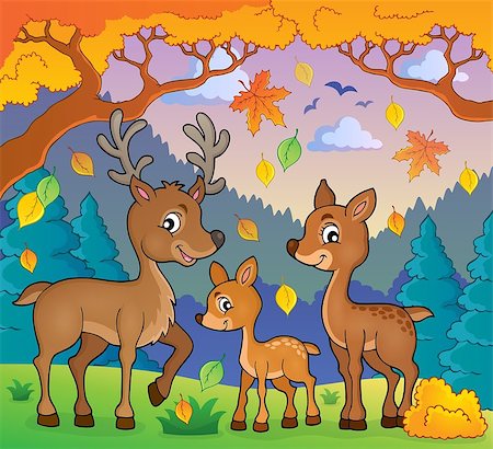 simsearch:400-08710477,k - Deer theme image 2 - eps10 vector illustration. Stock Photo - Budget Royalty-Free & Subscription, Code: 400-08261011