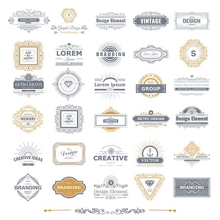 Retro Vintage labels Insignias or Logo set. Stock Photo - Budget Royalty-Free & Subscription, Code: 400-08261105