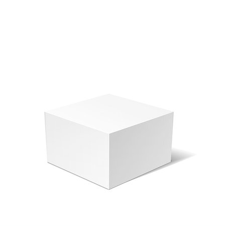 White 3D box isolated on a white background. Vector design illustration Foto de stock - Royalty-Free Super Valor e Assinatura, Número: 400-08261106
