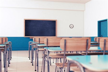 empty school chair - Empty school classroom with desks and chairs Stock Photo - Budget Royalty-Free & Subscription, Code: 400-08261222