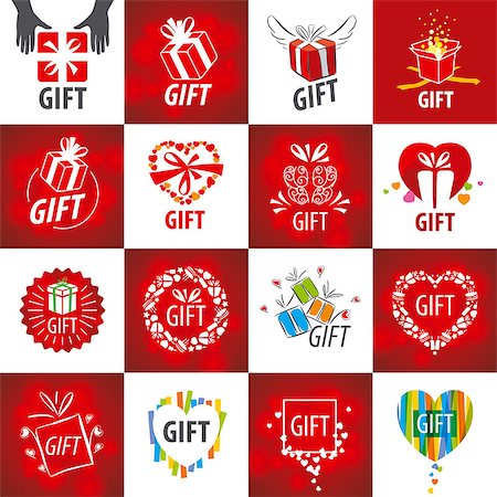 biggest collection of vector logos for gifts Stock Photo - Budget Royalty-Free & Subscription, Code: 400-08261510