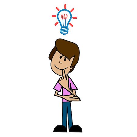 Illustration of a cartoon with a light bulb Stock Photo - Budget Royalty-Free & Subscription, Code: 400-08261690