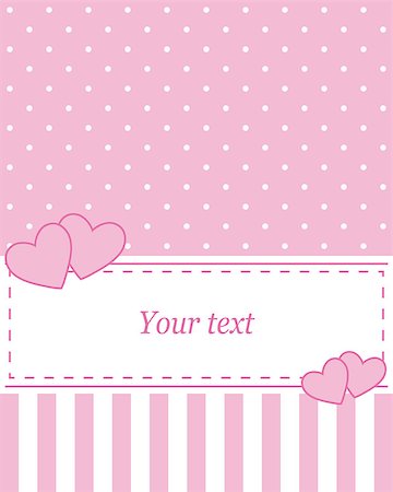 simsearch:400-08162351,k - Elegant pink vector card, advertising or wedding invitation with polka dots. On a white background, you can write your own message Stock Photo - Budget Royalty-Free & Subscription, Code: 400-08261824
