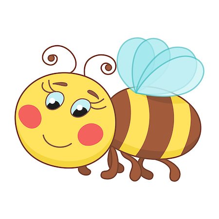 simsearch:400-08046771,k - Cute cartoon bee, funny ruddy bee flying, vector illustration, eps10 Stock Photo - Budget Royalty-Free & Subscription, Code: 400-08261874