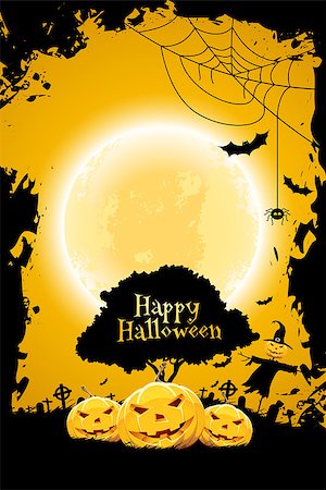 simsearch:400-07774937,k - Halloween Background with Pumpkin and Scarecrow. Tree silhouette. Stock Photo - Budget Royalty-Free & Subscription, Code: 400-08261971