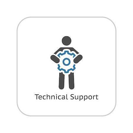 Technical Support Icon. Flat Design. Business Concept. Isolated Illustration. Stock Photo - Budget Royalty-Free & Subscription, Code: 400-08262018