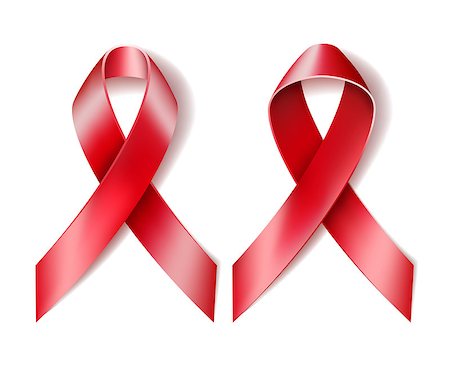 simsearch:400-04839981,k - Realistic red ribbon isolated on white. Symbol of AIDS awareness. Vector illustration Photographie de stock - Aubaine LD & Abonnement, Code: 400-08262156