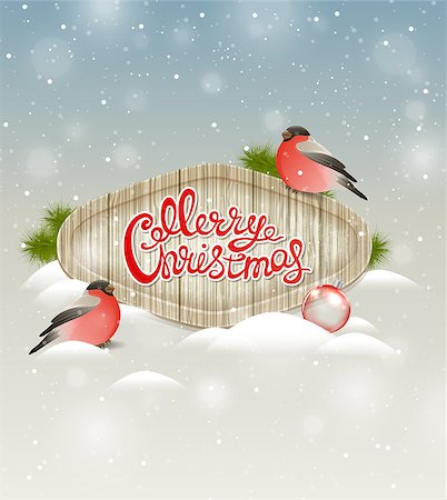 simsearch:400-08813741,k - Christmas background with two bullfinch and greeting inscription Photographie de stock - Aubaine LD & Abonnement, Code: 400-08262245