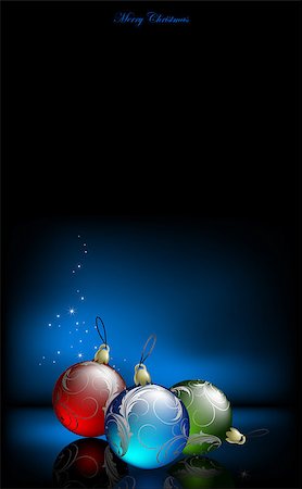 Christmas blue background decorated with fir balls Fotografie stock - Microstock e Abbonamento, Codice: 400-08262327
