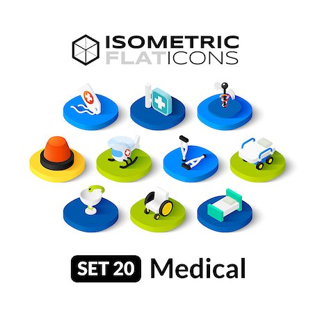 pharmacy icons - Isometric flat icons, 3D pictograms vector set 20 - Medical symbol collection Stock Photo - Budget Royalty-Free & Subscription, Code: 400-08262488